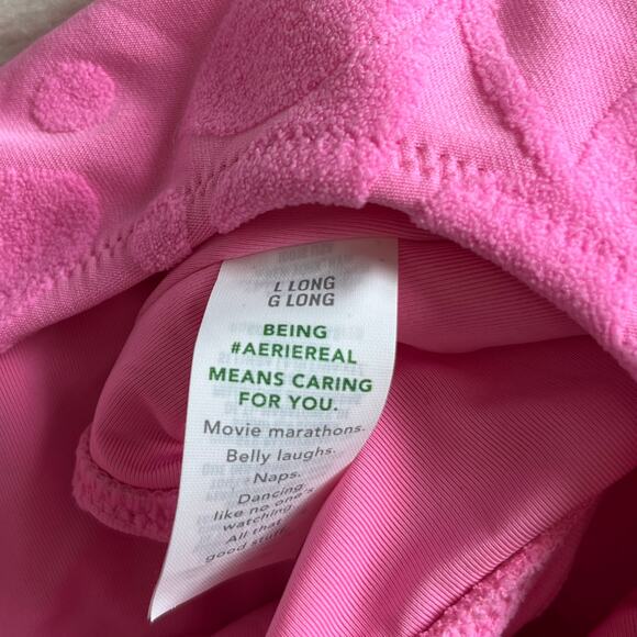 NWT Aerie | Pink Embossed Floral One-Piece Cut Out Swimsuit | Size L Long - Picture 7 of 11